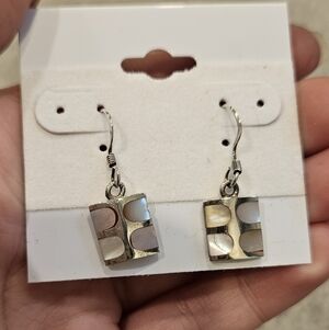 Sterling Silver and Pink Mother of Pearl Earrings